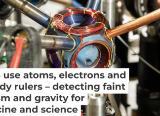 This device measures acceleration and rotation by shining lasers into small clouds of rubidium atoms. Sandia National Laboratories